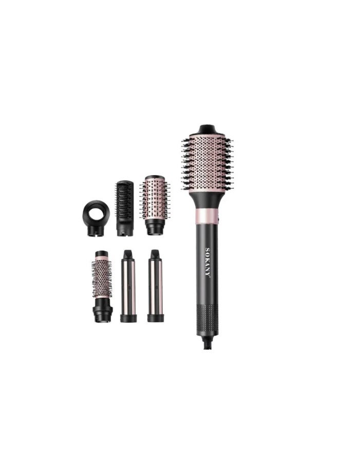 sokany SK-15018 7 in 1 Professional Hot Air Portable Electric Hair Straightener Brush - Image 1